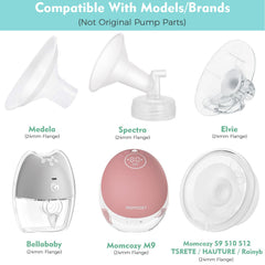 Mompmuir 21mm flange inserts fit Medela for snug, comfortable fit.