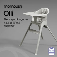 Mompush Olli dishwasher-safe tray simplifies after-meal cleanup.