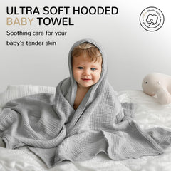 Momsnug hooded towel hood detail showing gentle face protection after bath