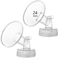Momstouch 24mm wide-mouth flange for Spectra S1/S2 with wide-mouth bottle compatibility.