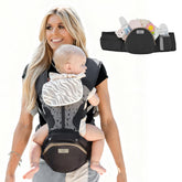 MOMTORY StowNGO Pro front view showing ergonomic support for growing child