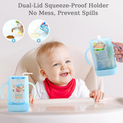 MOMUSE dual-lid pouch holder closeup lid demonstrates adjustable heights for various pouches.