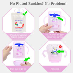 MOMUSE Dual-Lid Pouch Holder two lids extended show height versatility for drinks