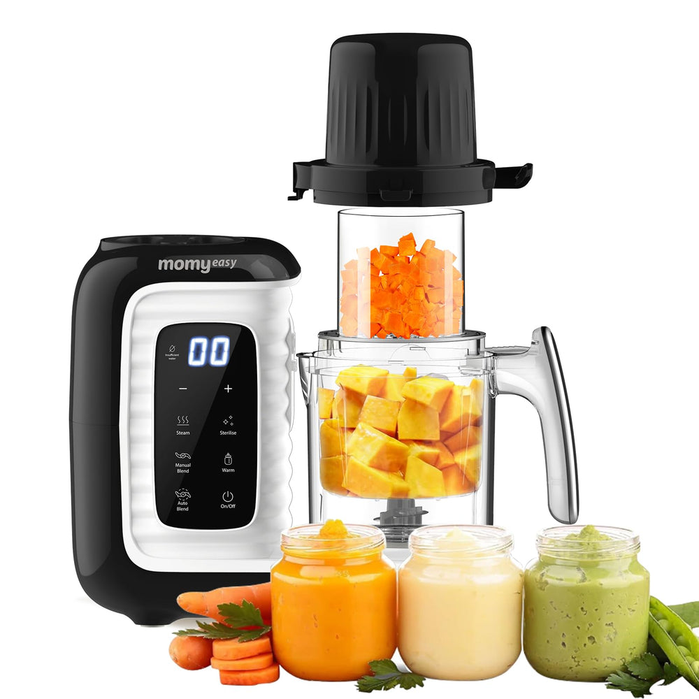 MOMYEASY baby-food-maker steamer basket enables quick, nutrient-friendly meals.
