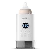 MOMYEASY bottle warmer front view demonstrates quick, quiet warming.