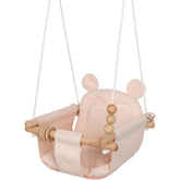 Monkey & Mouse baby swing pale pink frame and seat provide secure support for infants.