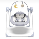 Monniebaby baby swing with little sheep design soothing visuals for infant comfort.