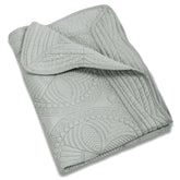 MONOBLANKS baby quilt embossed-scalloped edge adds heirloom charm to a cozy nursery décor.
