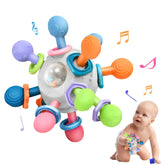 MonoTele baby Montessori teether with multi-sensory textures aids early exploration