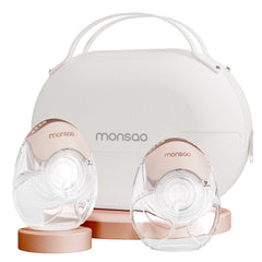 Monsao Wearable Breast Pump compact design for discreet travel pumping.