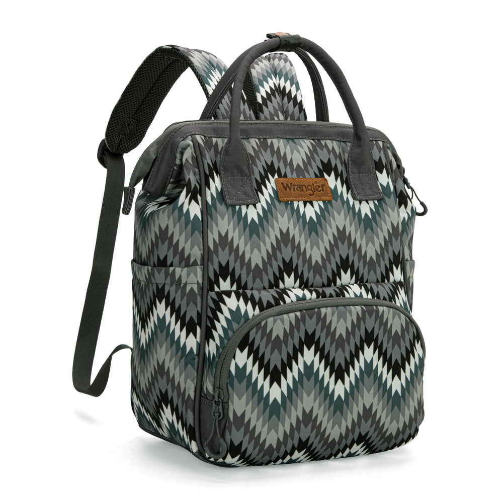 Montana West Wrangler Aztec Callie bag front view highlights organized pockets for on-the-go moms