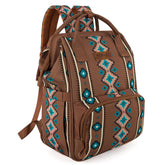 Montana West Wrangler Callie diaper bag backpack enabling hands-free, organized travel.
