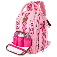 Montana West Wrangler Callie diaper bag insulated-bottle-pockets provide quick access to bottles on the go.
