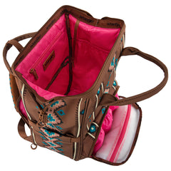 Montana West Wrangler Callie diaper bag waterproof compartment protects essentials.