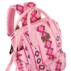 Montana West Wrangler diaper bag side view showing side pockets for bottles and snacks.