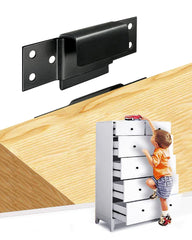 Montane furniture wall anchor dresser setup secures heavy furniture against tipping.
