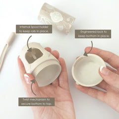 Moodie dispenser with twist-cap refill mechanism for quick loading