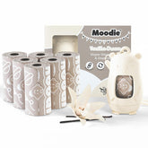 Moodie teddy bear diaper bag dispenser showing compact design for on-the-go changes