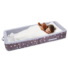 Mooedcoe foldable toddler bed with side guards for cozy, secure sleep