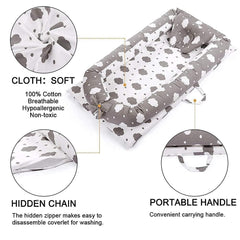 Mooedcoe portable baby cushion pad with removable cover for easy cleaning