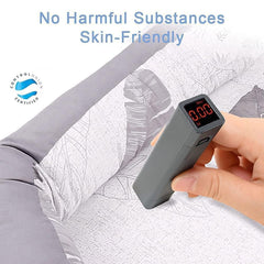 Mooedcoe Portable Baby Cushion Pad removable cover demonstrates easy cleaning.