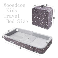 Mooedcoe triangle travel bed grey sleep surface with soft fabric and cozy look