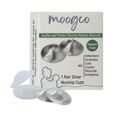 MOOGCO Silver Nursing Cups close-up show protective design for sensitive nursing skin