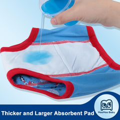 MooMoo Baby absorbent padding underwear keeps small accidents contained