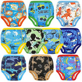 MooMoo Baby Training Underwear pack highlights absorbent layers for mess-minimizing potty training.