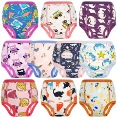 MooMoo Baby training underwear pack shot highlighting cotton comfort aiding independence.