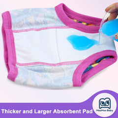 MooMoo Baby training underwear pack back β durable cotton fabric designed for repeated wash-and-wear.
