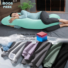 Moon Park belly-support layout helps cradle baby bump with gentle, supportive lift.