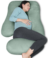 MOON PARK pregnancy pillow full-body U-shape supports back and belly for all-night comfort.