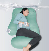 MOON PARK pregnancy pillow full-body U-shape offers comprehensive sleep support for back and hips.