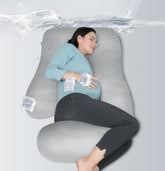 Moon Park pregnancy pillow full view showing full-body support for sleeping comfort