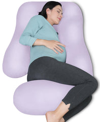 MOON PARK pregnancy pillow 65-inch full-body design supports head, back, belly, and legs for comfort.