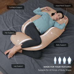 MOON PARK U-shaped design closeup highlights ergonomic support for head, back, and belly.