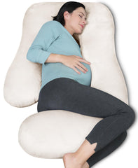 MOON PARK U-shaped pregnancy pillow for full-body support during side sleeping