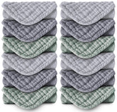 MOON PARK washcloths pack 12x12 inches, ultra-soft muslin for gentle baby cleansing.