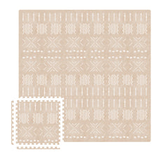 Moon Walkers boho baby play mat tiles beige aztec provide soft tummy-time surface.