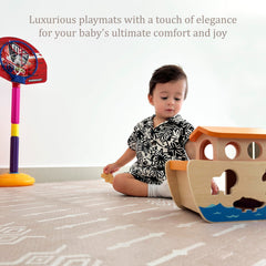 MOON WALKERS tummy-time-area supports safe, content crawlers on a soft surface.
