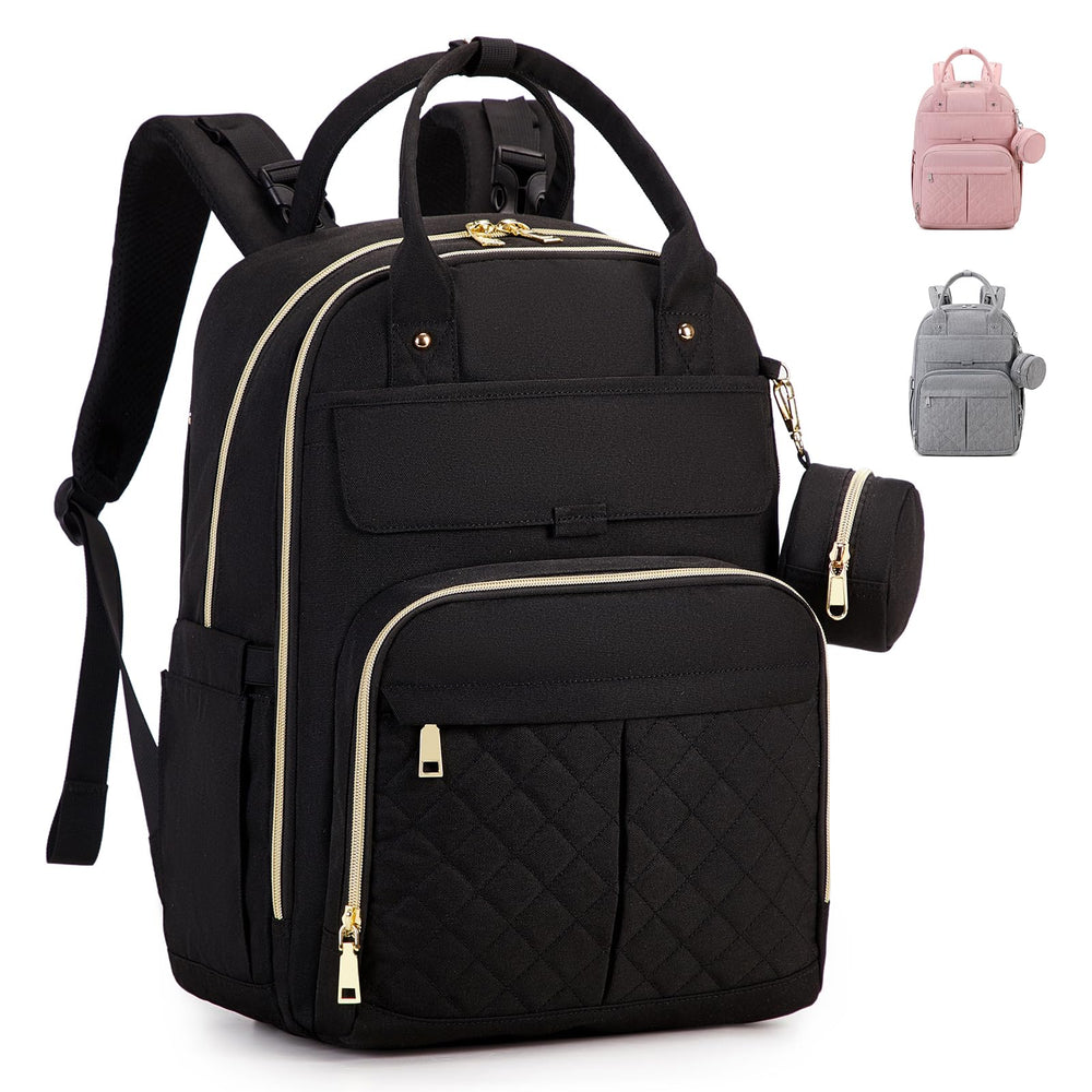 MOONBABY diaper bag backpack front view showing spacious 35L capacity for busy parents