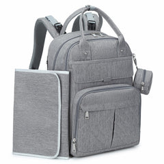 MOONBABY diaper bag backpack front view demonstrates spacious main compartment for on-the-go organization.