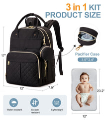 MOONBABY diaper bag backpack interior with multiple pockets for organized essentials