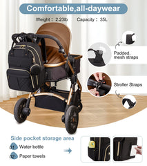 MOONBABY diaper bag backpack pacifier case keeps small items tidy