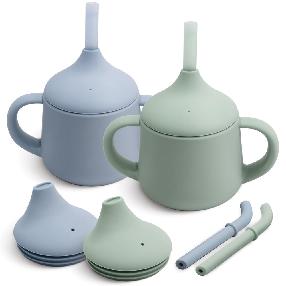 Moonkie first-stage infant cup 4 oz aids bottle-to-cup transition.