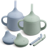 Moonkie first-stage infant cup 4 oz aids bottle-to-cup transition.