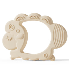 Moonkie teething toy lamb design with easy grip for tiny hands.