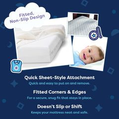 Moonlight Slumber Little Dreamer mini cover waterproof layer protects against spills.