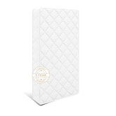 Moonlightfamily toddler mattress cover close-up showing quilted knit cover for soft breathability.